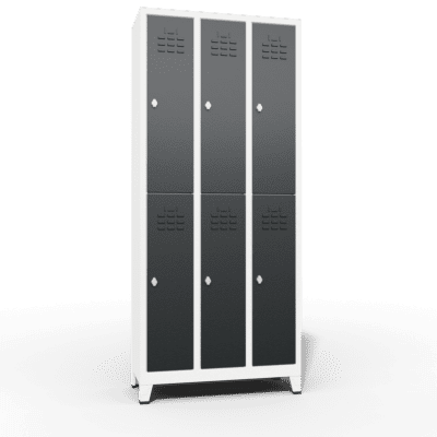 space saving slim locker double tier 6 door