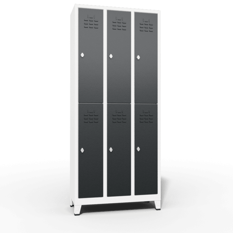 space saving slim locker double tier 6 door