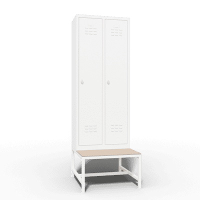 economic locker single tier 2 door with seat bench