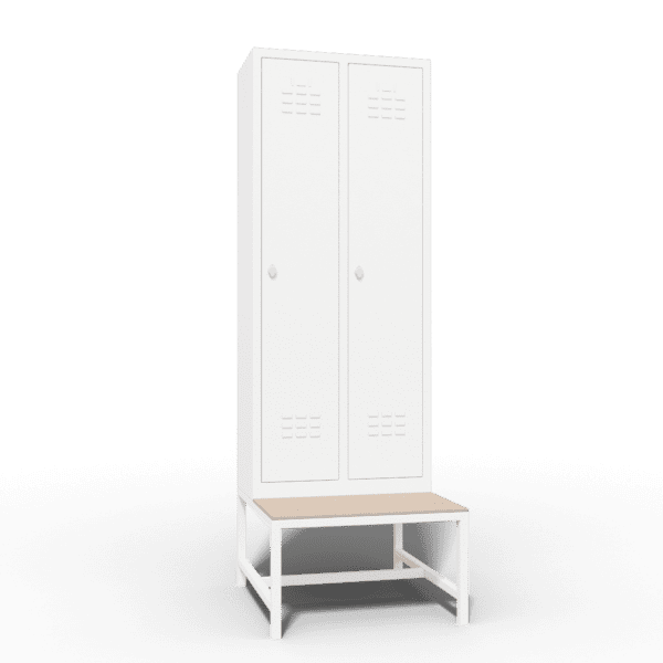 economic locker single tier 2 door with seat bench