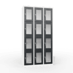 charging clear view ppe multi door storage locker 4 tier 12 door