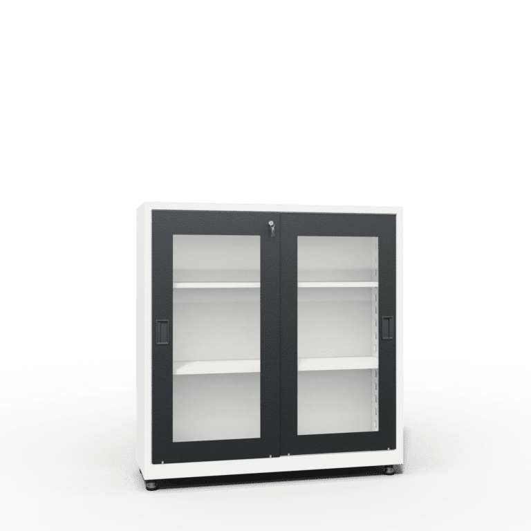 clear view sliding door office file storage cupboard half height
