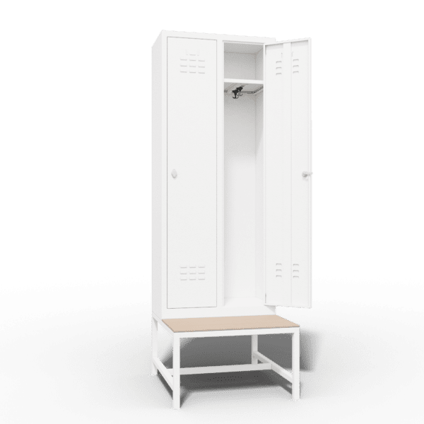 economic locker single tier 2 door with seat bench_2