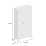 dimensions of economic locker single tier 3 door