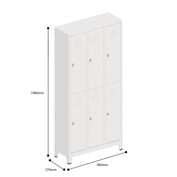 dimensions of economic locker double tier 6 door
