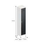 dimensions of locker single tier 1 door