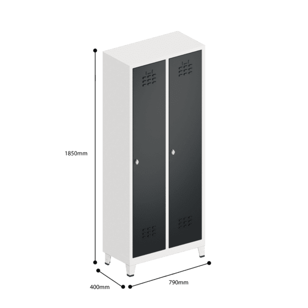 dimensions of locker single tier 2 door
