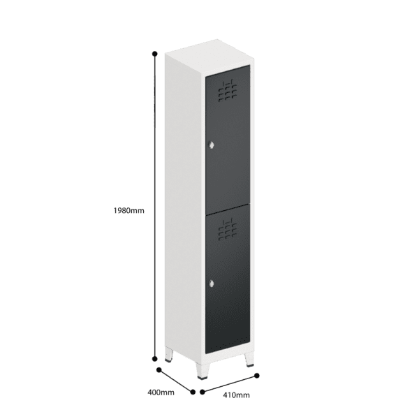 dimensions of locker double tier 2 door
