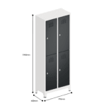 dimensions of locker double tier 4 door