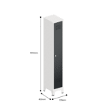 dimensions of space saving slim locker single tier 1 door