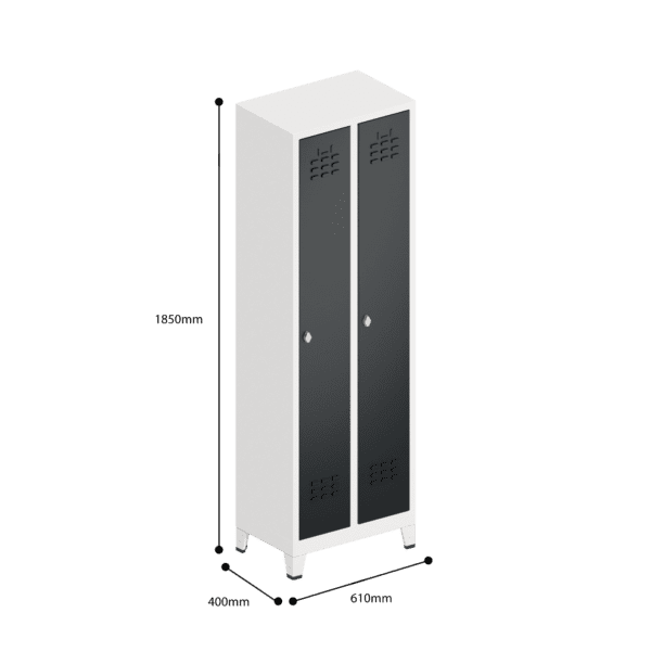 dimensions of space saving slim locker single tier 2 door
