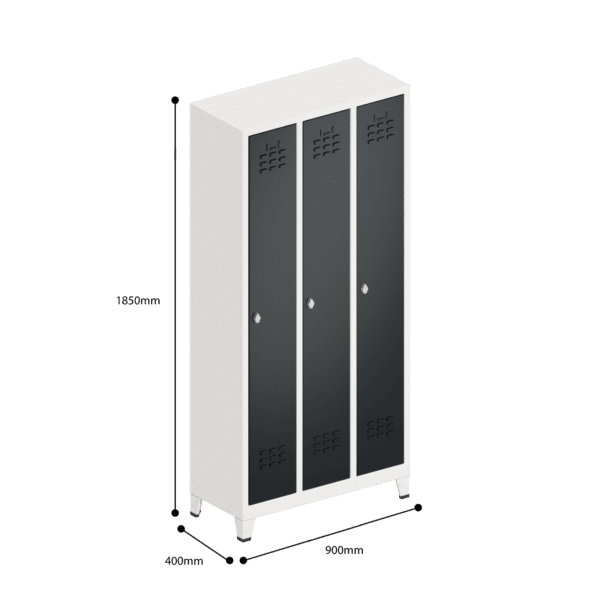 dimensions of space saving slim locker single tier 3 door
