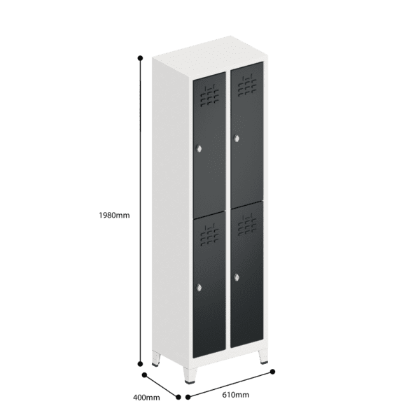 dimensions of space saving slim locker double tier 4 door