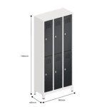 dimensions of space saving slim locker double tier 6 door