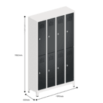 dimensions of space saving slim locker double tier 8 door
