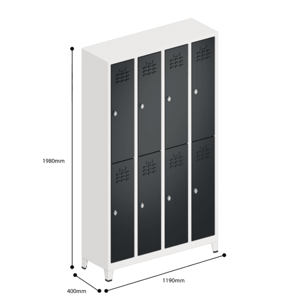 dimensions of space saving slim locker double tier 8 door