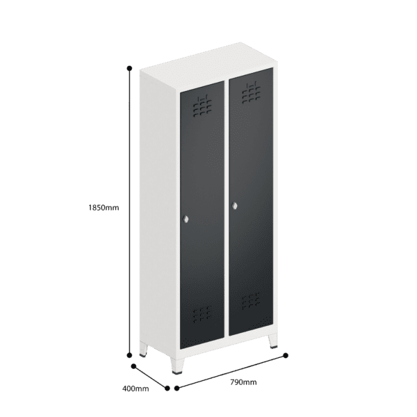 dimensions of clean dirty locker single tier 2 door