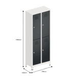 dimensions of clean dirty locker double tier 4 door