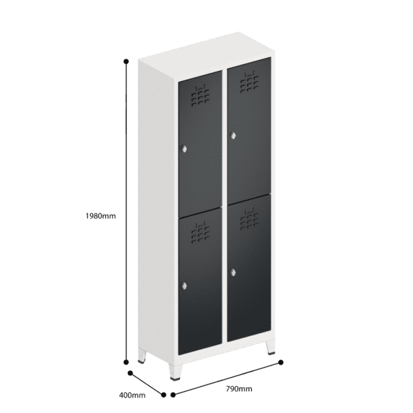 dimensions of clean dirty locker double tier 4 door