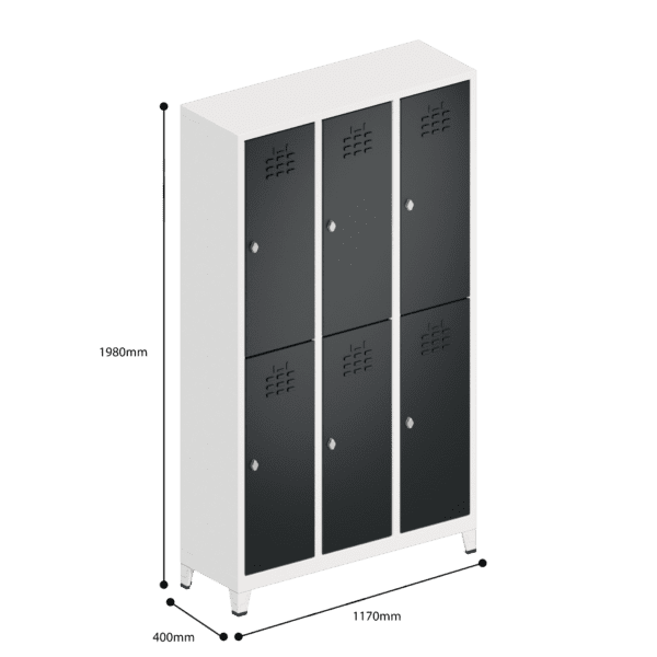 dimensions of clean dirty locker double tier 6 door
