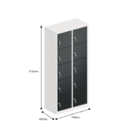 dimensions of ppe multi door storage locker 5 tier 10 door