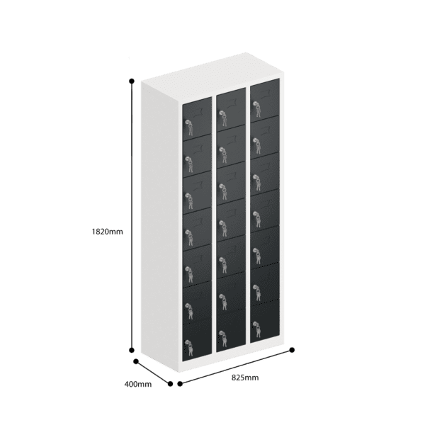 dimensions of ppe multi door storage locker 7 tier 21 door
