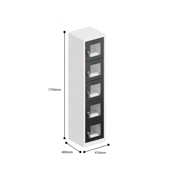 dimensions of clear view ppe multi door storage locker 5 tier 5 door
