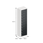 dimensions of charging multi door laptop storage locker 10 tier 10 door
