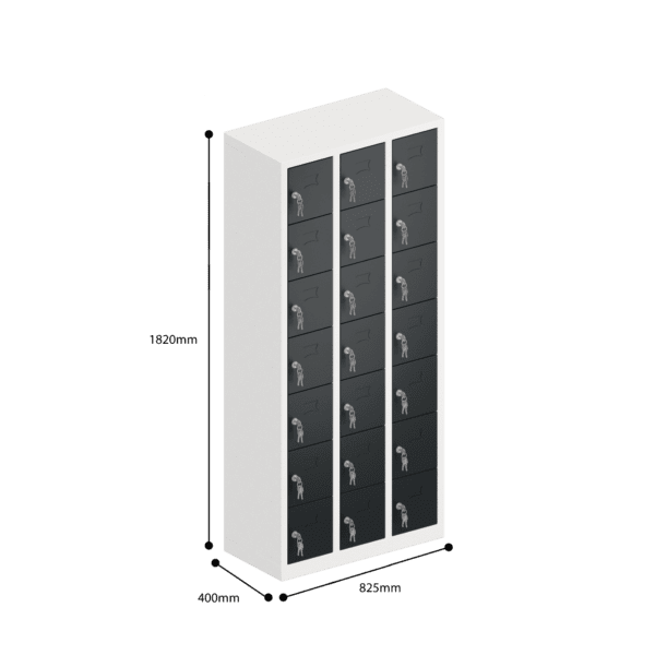 dimensions of charging ppe multi door storage locker 7 tier 21 door