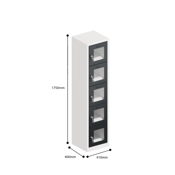 dimensions of charging clear view ppe multi door storage locker 5 tier 5 door