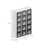 dimensions of charging clear view ppe multi door storage locker 5 tier 15 door