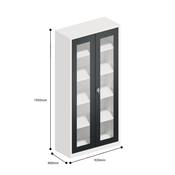 dimensions of clear view office file storage cupboard full height