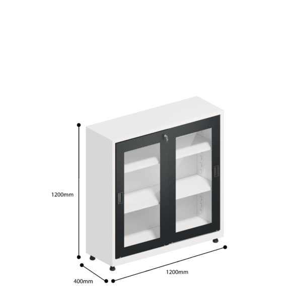 dimensions of clear view sliding door office file storage cupboard half height