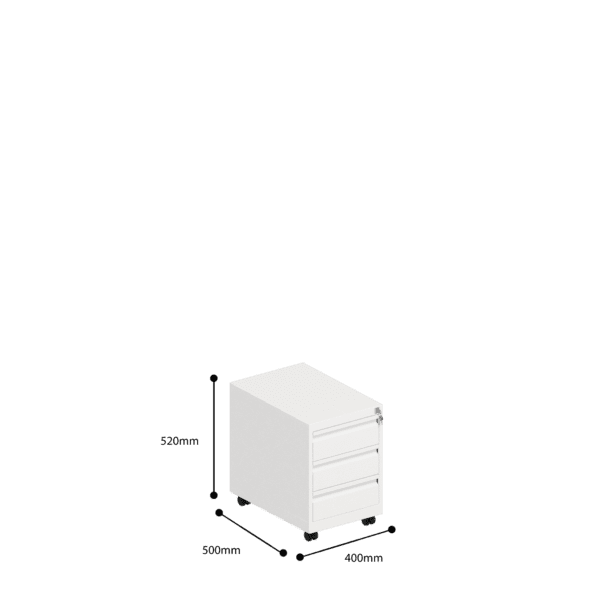 dimensions of mobile file cabinet 3 drawers
