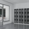 view of charging clear view ppe multi door storage locker 4 tier 8 door