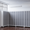 view of space saving slim locker double tier 8 door