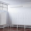 Armoire Métallique Rideau view of economic locker single tier 3 door with seat bench