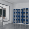 view of charging clear view ppe multi door storage locker 4 tier 12 door