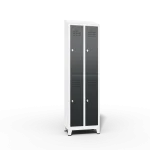 front view of sloping top for slim double locker