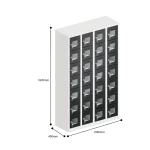 dimensions of clear view ppe multi door storage locker 7 tier 28 door