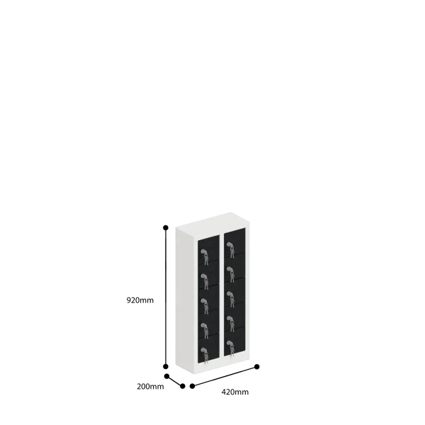 dimensions of charging mobile cell phone locker 5 tier 10 door