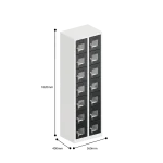 dimensions of charging clear view ppe multi door storage locker 7 tier 14 door