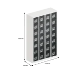 dimensions of charging clear view ppe multi door storage locker 7 tier 28 door