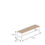 dimensions of locker room seating bench 1500mm long