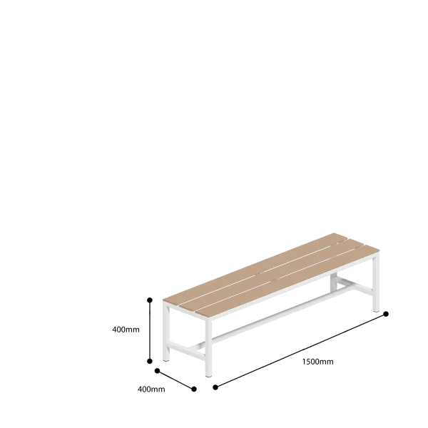 dimensions of locker room seating bench 1500mm long