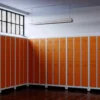 view of sloping top for slim triple locker