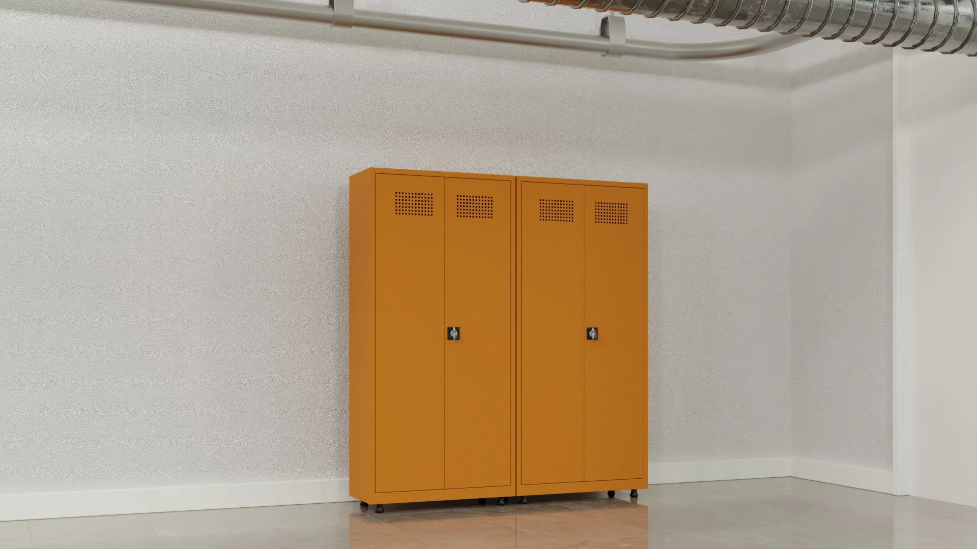 view of chemical substances storage cabinet with 4 shelves