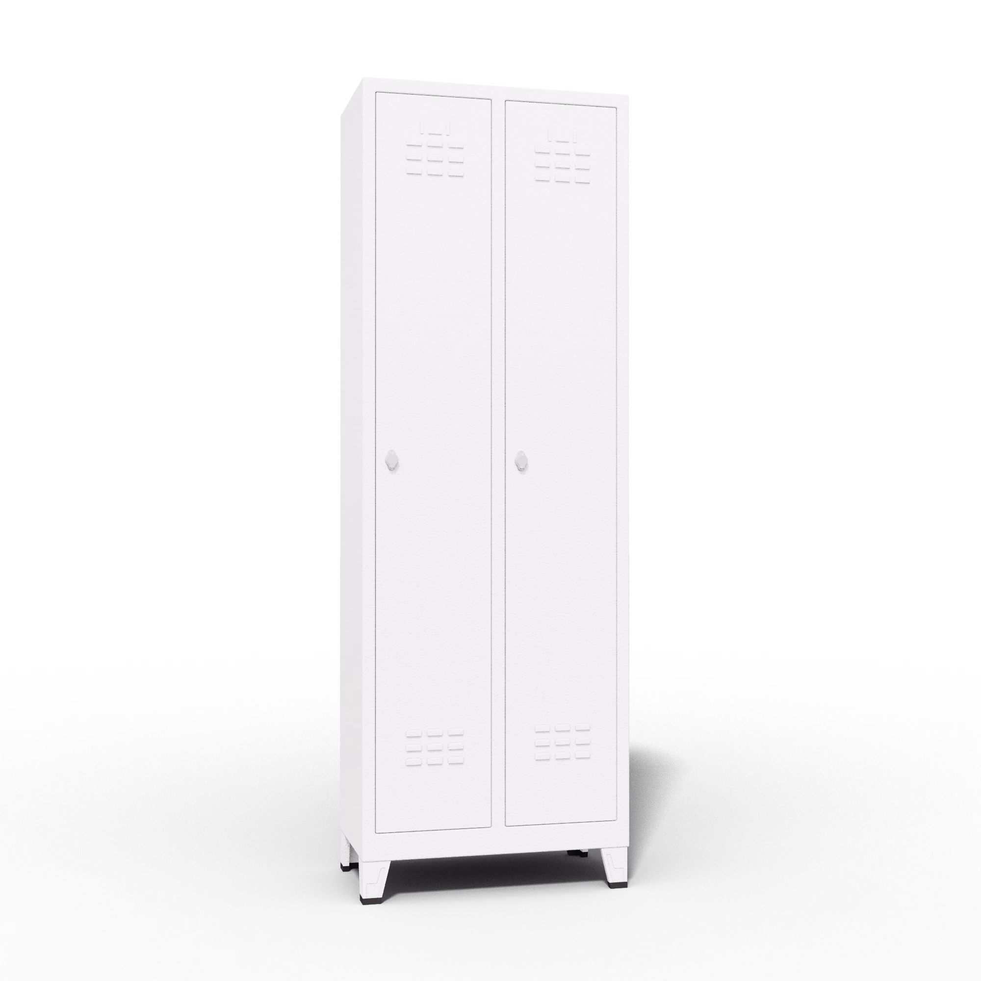 white color cheap budget economic locker with 2 closed doors
