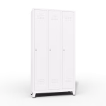 economic locker single tier 3 door white body and door closed