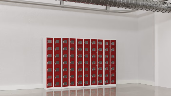 Clear View Ppe Locker 14 Door In Room Clear View Ppe Locker 14 Door In Room